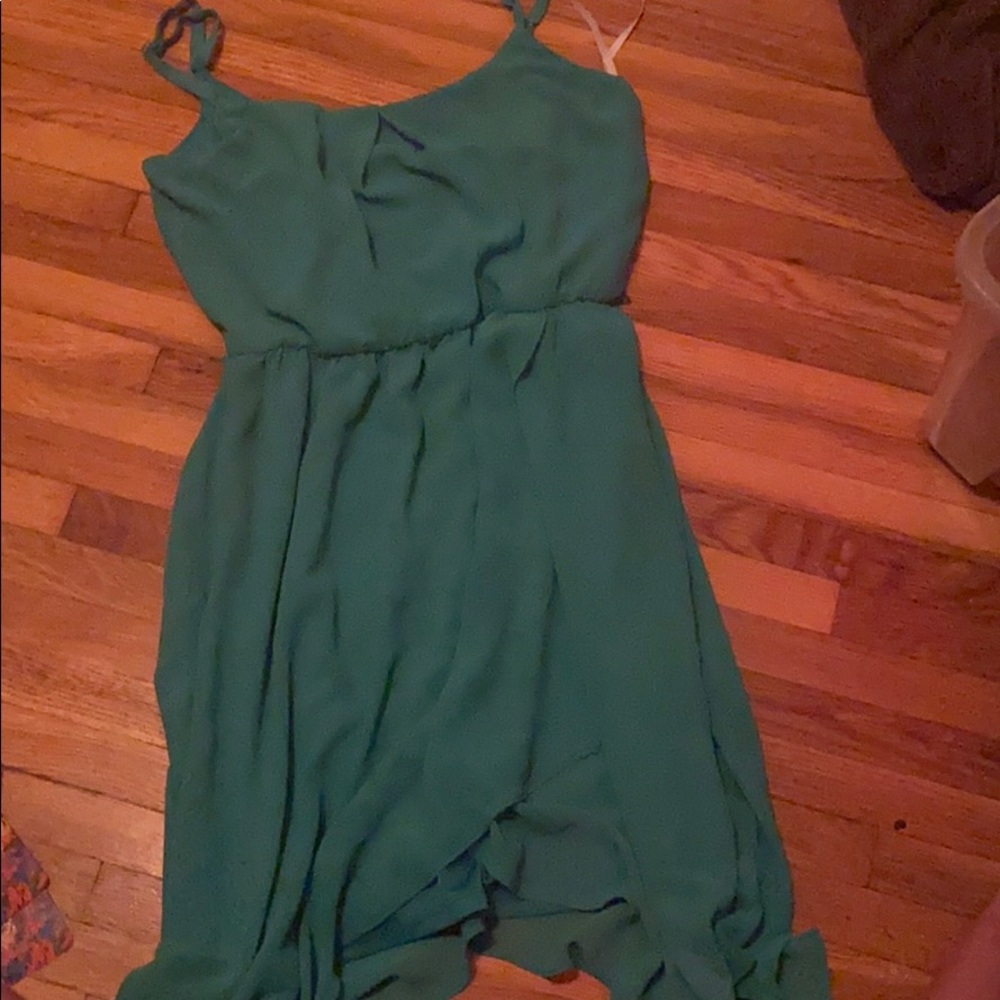 teal blue dress